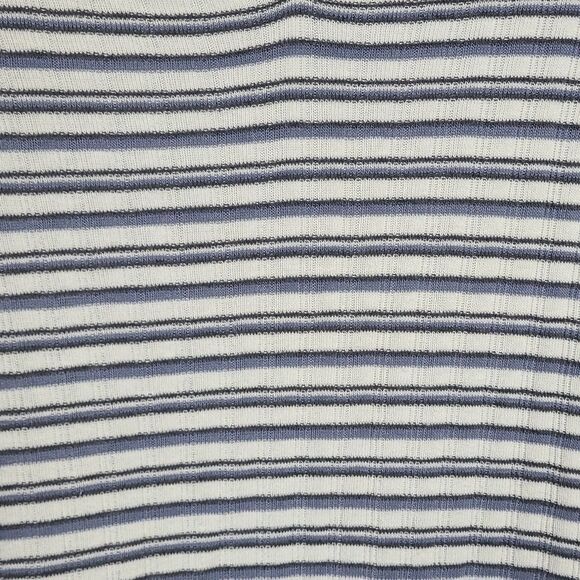 Altar’d State Blue Striped Keyhole Ribbed Knit Top Flutter Sleeve Women's Small - Picture 6 of 6